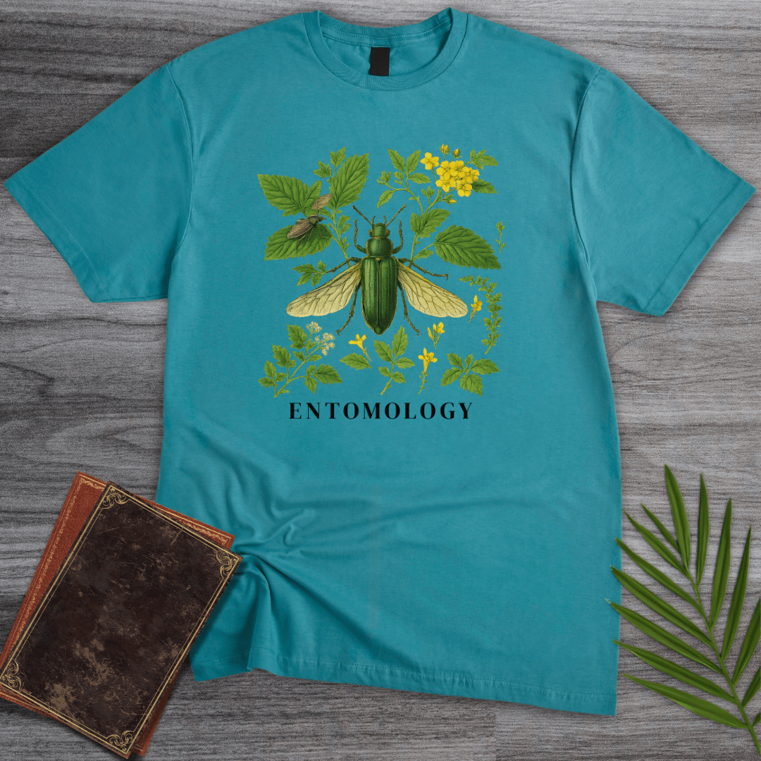 T-Shirt Tropical Blue / S Entomology: Green Beetle T-Shirt
