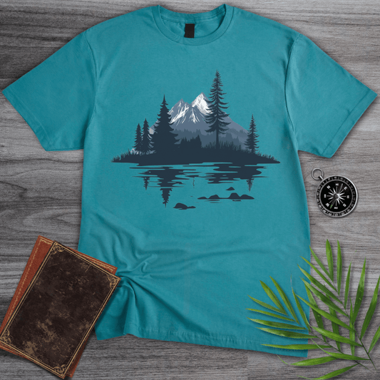 T-Shirt Tropical Blue / S Glacial Mountain Pine Landscape T-Shirt