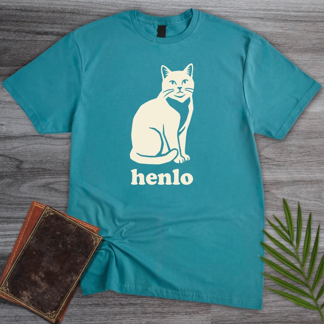T-Shirt Tropical Blue / S Henlo Cat T-Shirt
