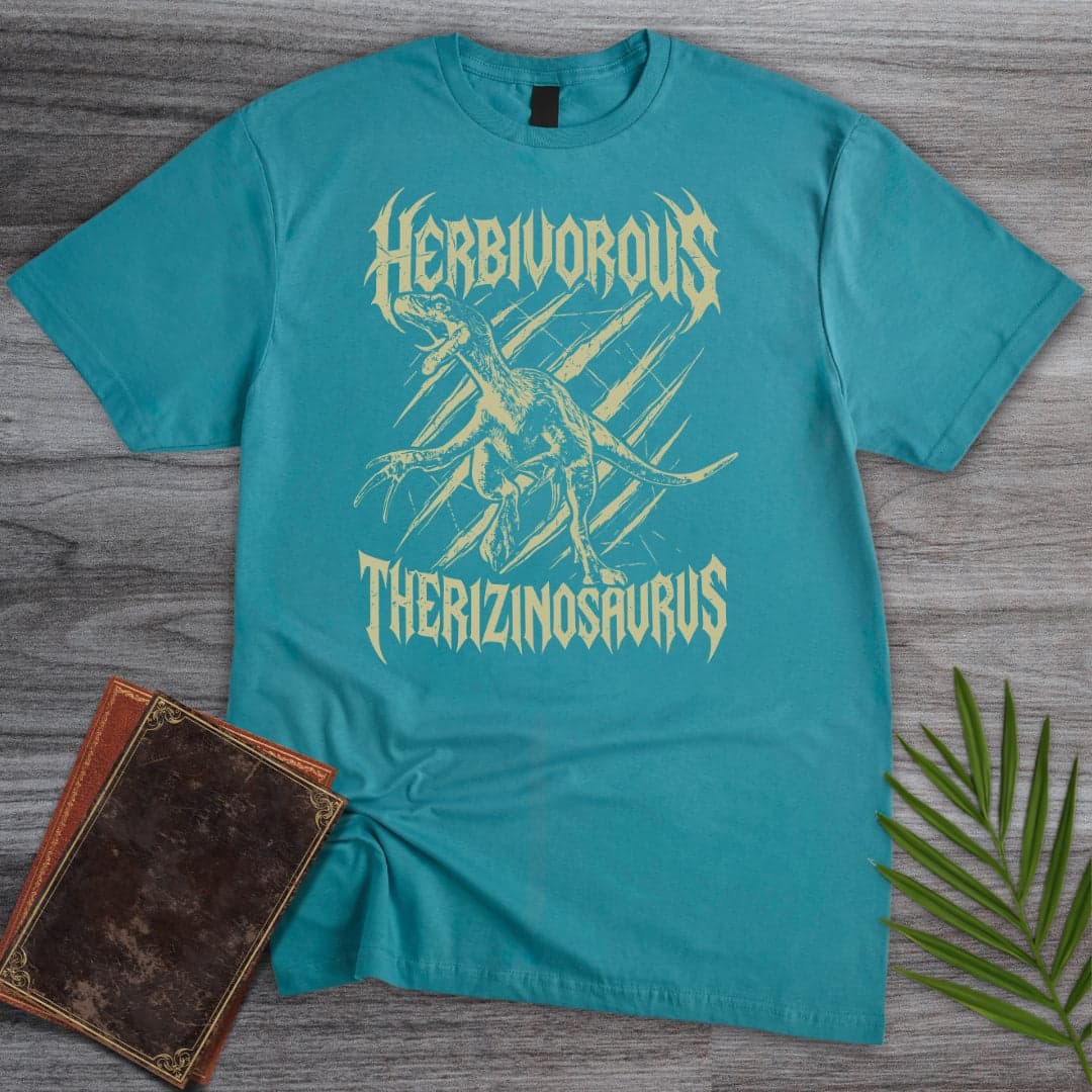T-Shirt Tropical Blue / S Herbivorous Metal Therizinosaurus T-Shirt
