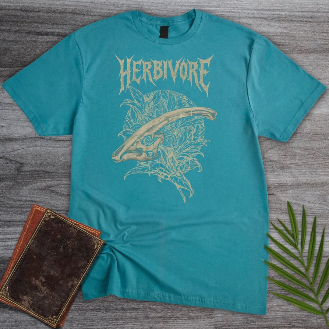 T-Shirt Tropical Blue / S Metal Parasaurolophus Ferns T-Shirt