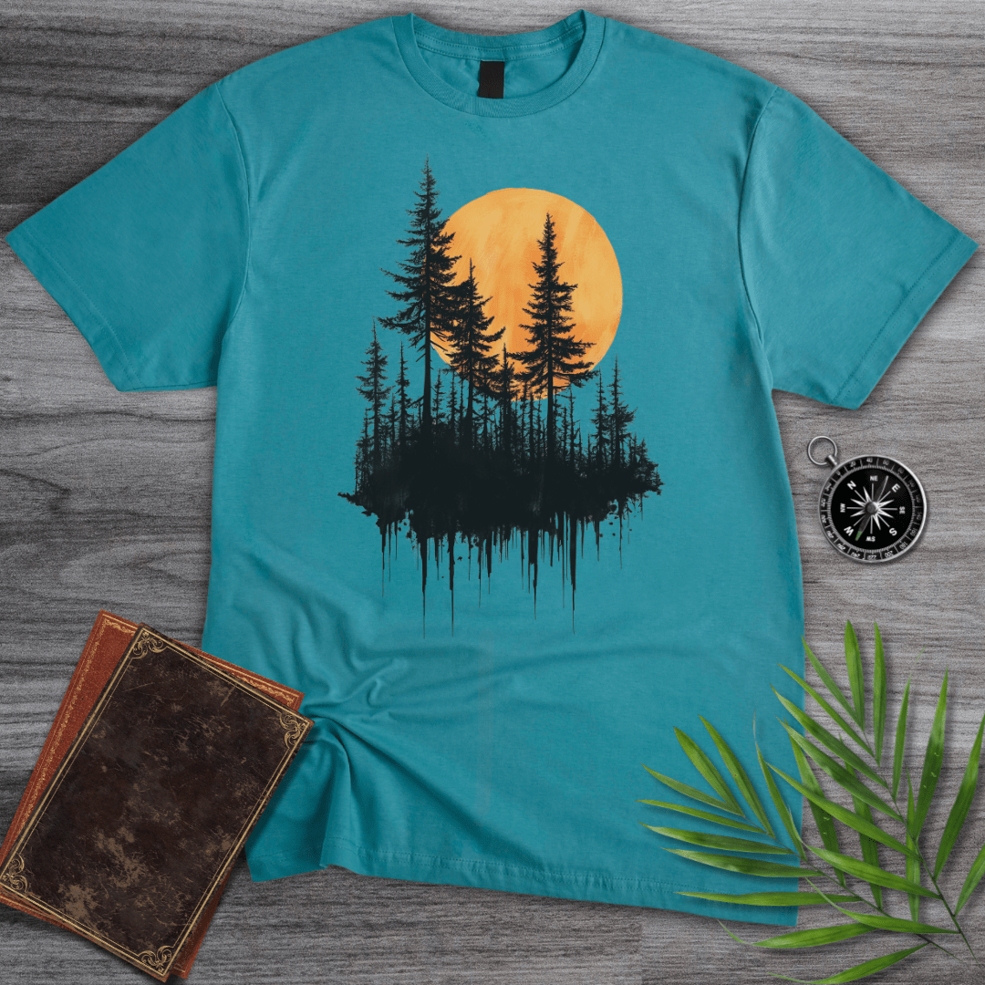 T-Shirt Tropical Blue / S Minimalist Pine & Sun Forest T-Shirt