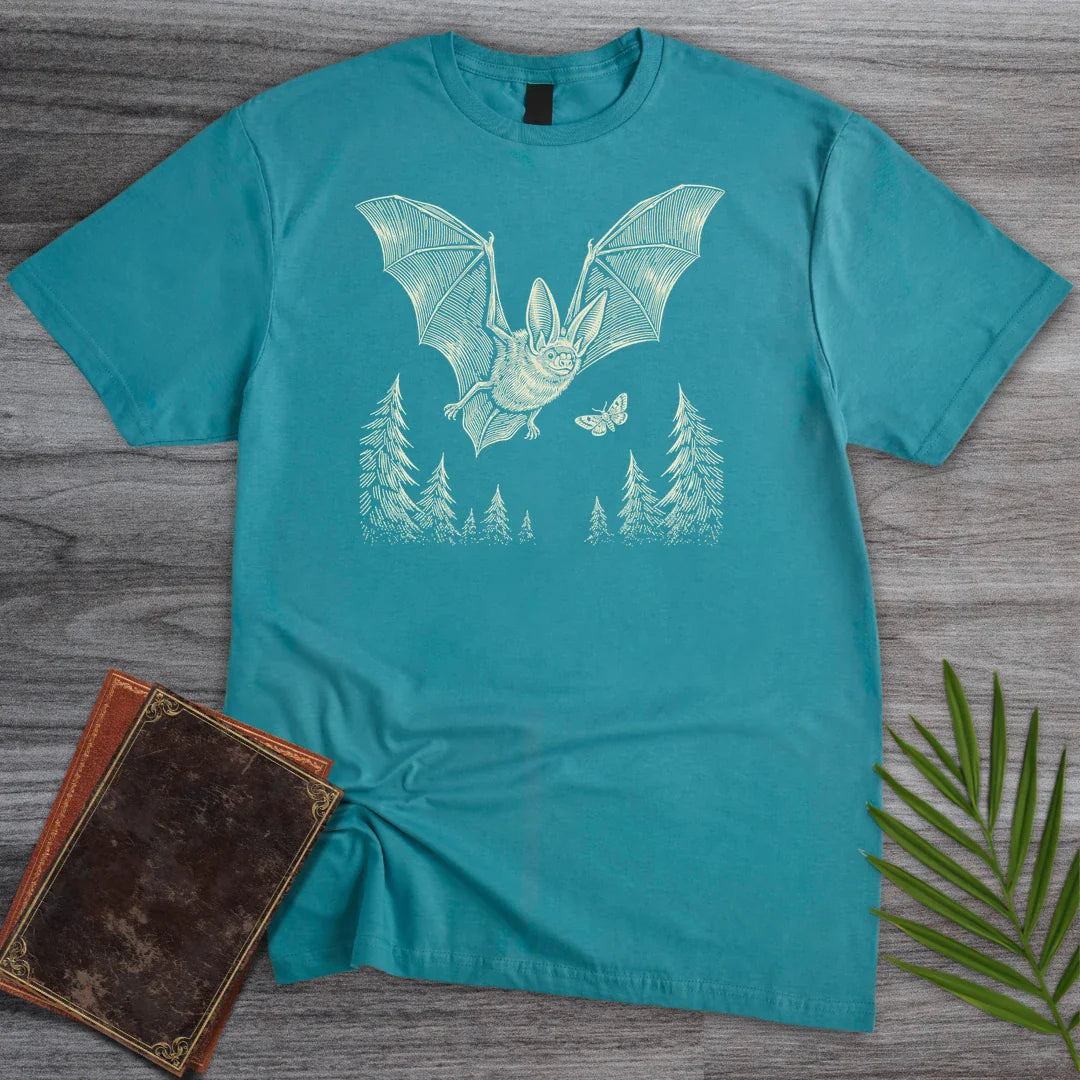 T-Shirt Tropical Blue / S Moth Hunter Bat T-Shirt