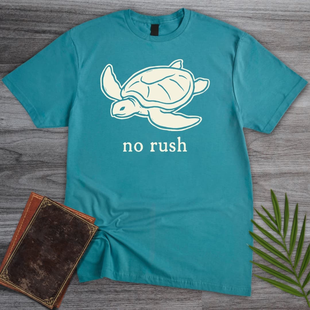 T-Shirt Tropical Blue / S No Rush Sea Turtle T-Shirt