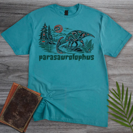 T-Shirt Tropical Blue / S Pacific Northwest Parasaurolophus T-Shirt
