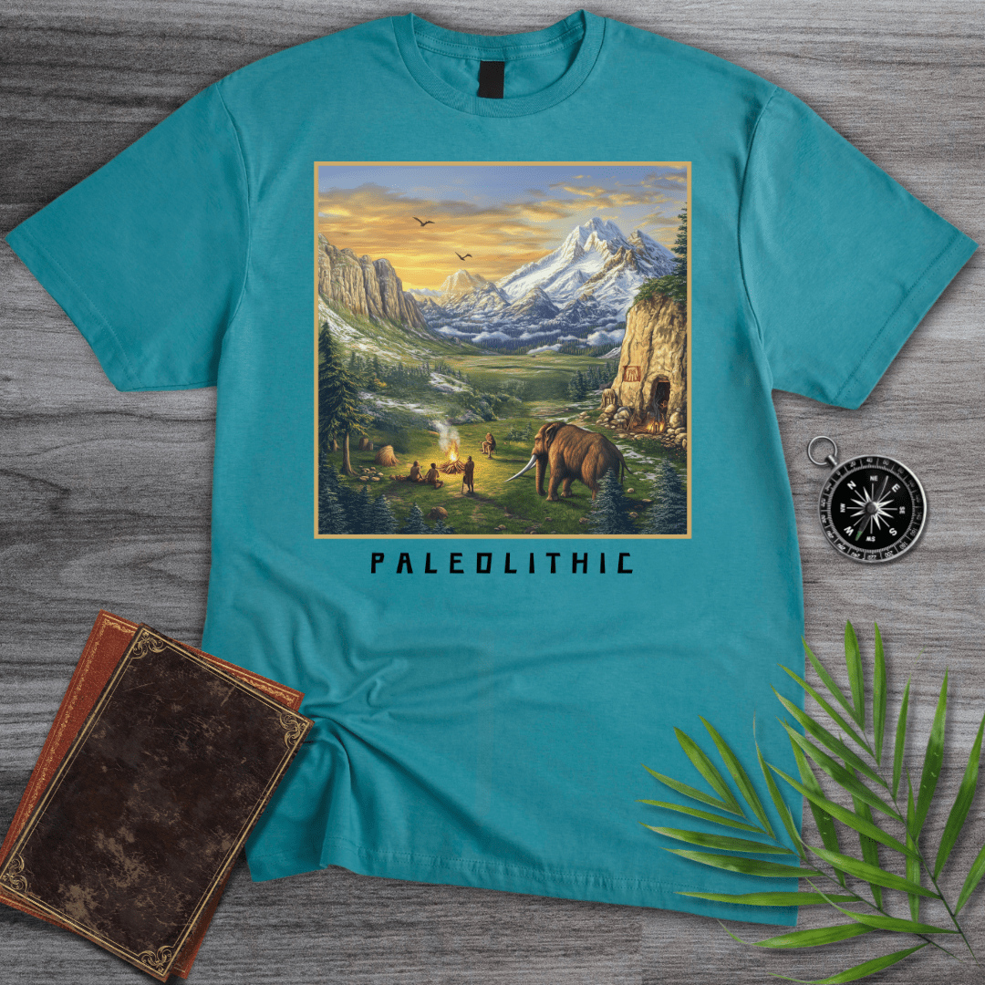 T-Shirt Tropical Blue / S Paleolithic Ancient Settlement T-Shirt