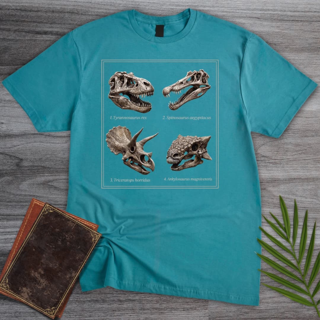 T-Shirt Tropical Blue / S Prehistoric Darwinian Fossil Chart T-Shirt