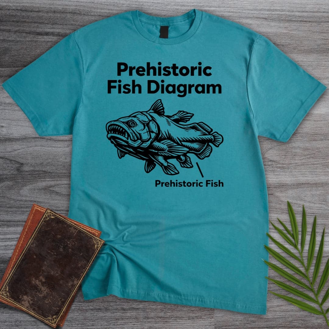 T-Shirt Tropical Blue / S Prehistoric Fish Diagram T-Shirt