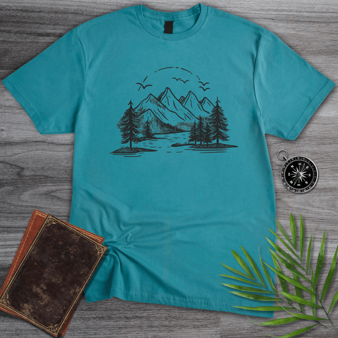 T-Shirt Tropical Blue / S Simple & Serene Alpine Retreat T-Shirt