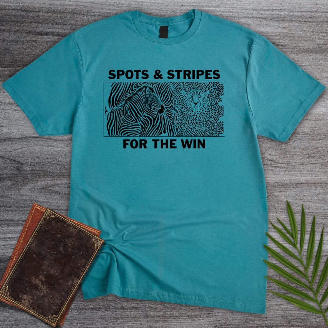 T-Shirt Tropical Blue / S Spots & Stripes for the Win Wildlife T-Shirt (Doobie)