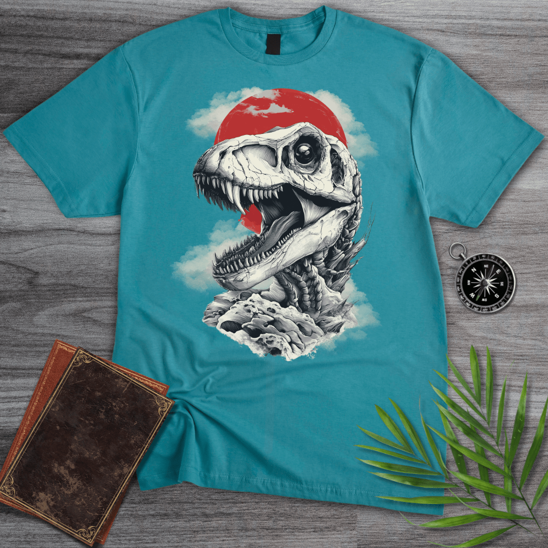 T-Shirt Tropical Blue / S T-Rex Cloudy Fossil T-Shirt