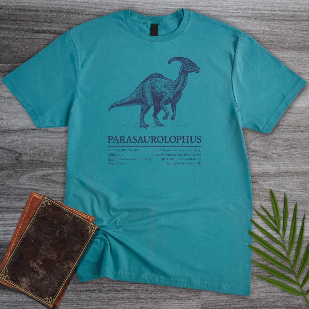 T-Shirt Tropical Blue / S The Duck-Billed Parasaurolophus T-Shirt