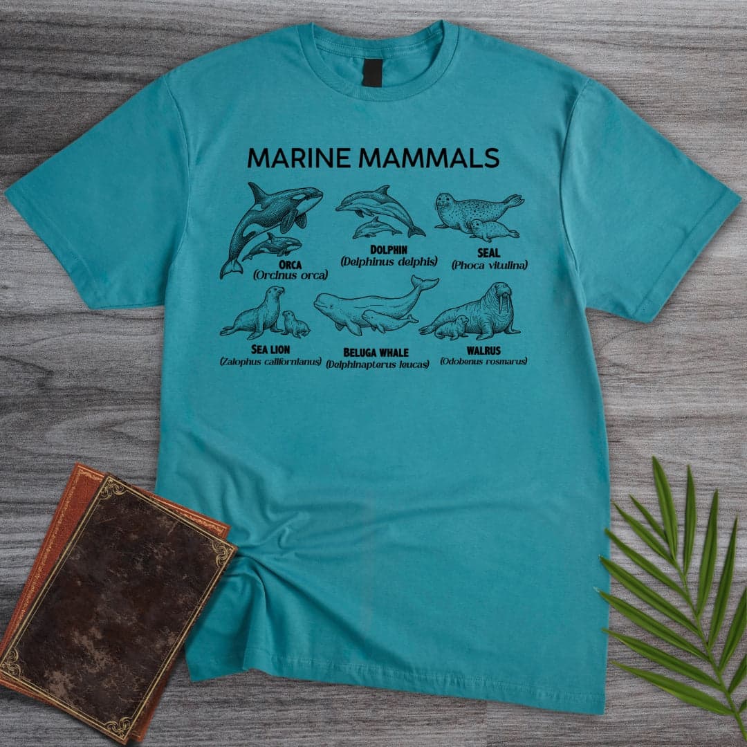 T-Shirt Tropical Blue / S Vintage Marine Mammals T-Shirt