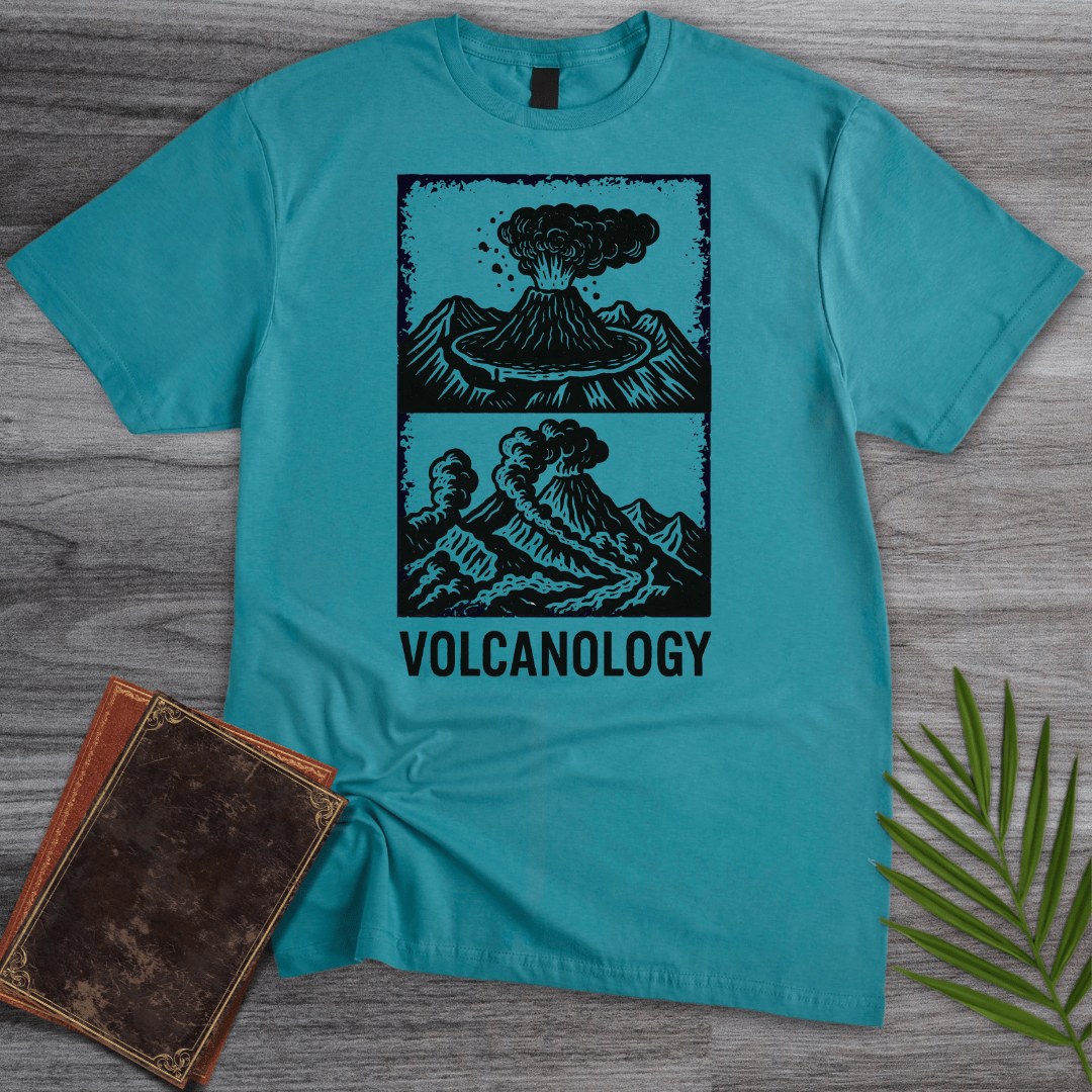 T-Shirt Tropical Blue / S Volcanology in Black Smoke T-Shirt