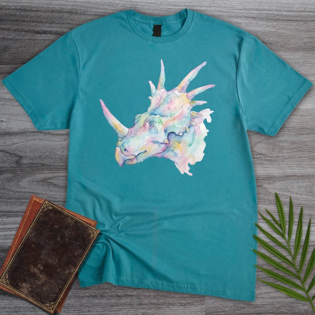 T-Shirt Tropical Blue / S Watercolor Ceratopsian T-Shirt