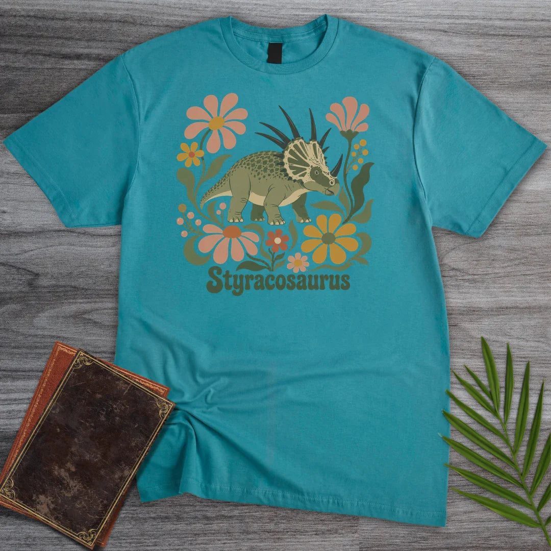 T-Shirt Tropical Blue / S Wild Bloom Styracosaurus T-Shirt