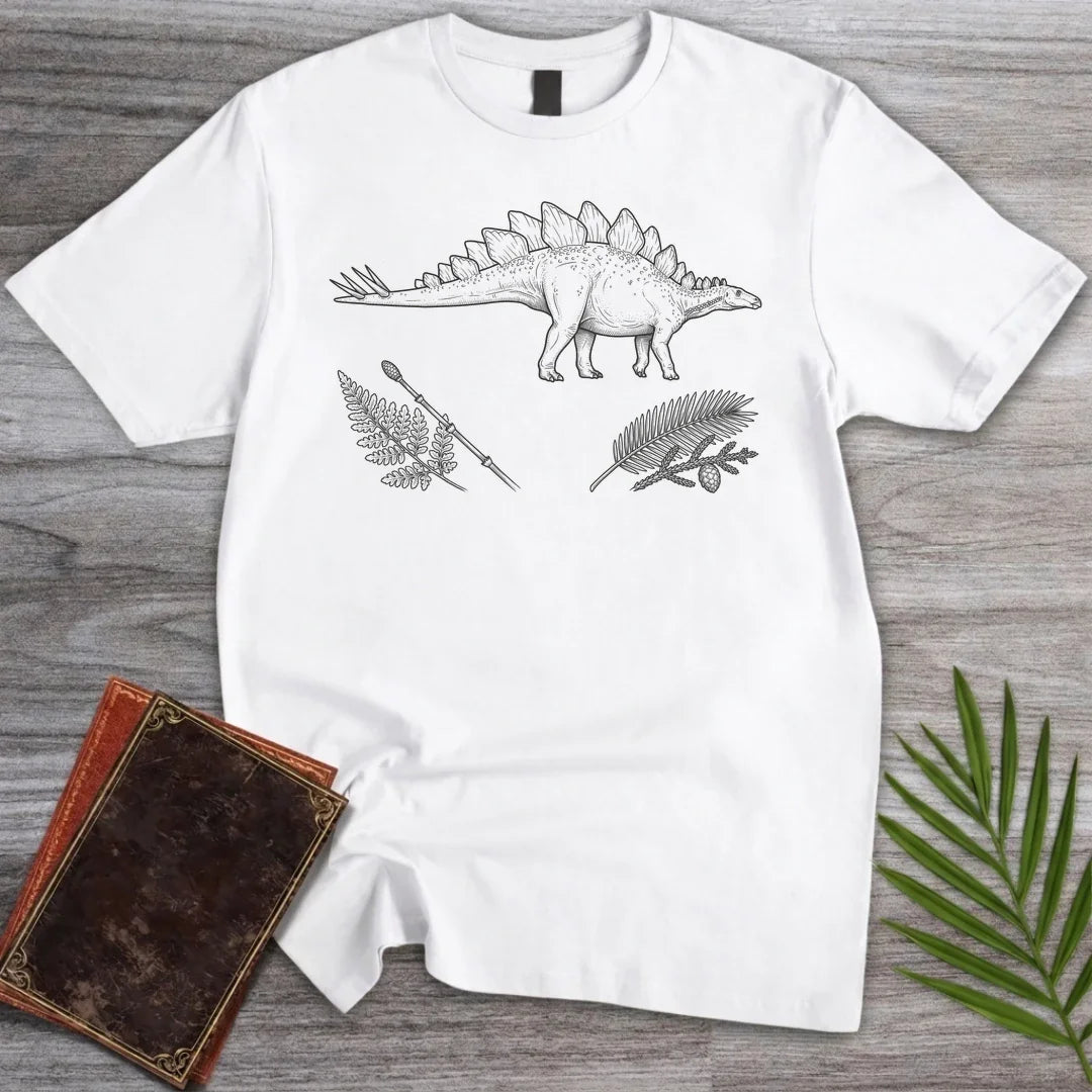 T-Shirt White / M Atlas Plate Stegosaurus T-Shirt