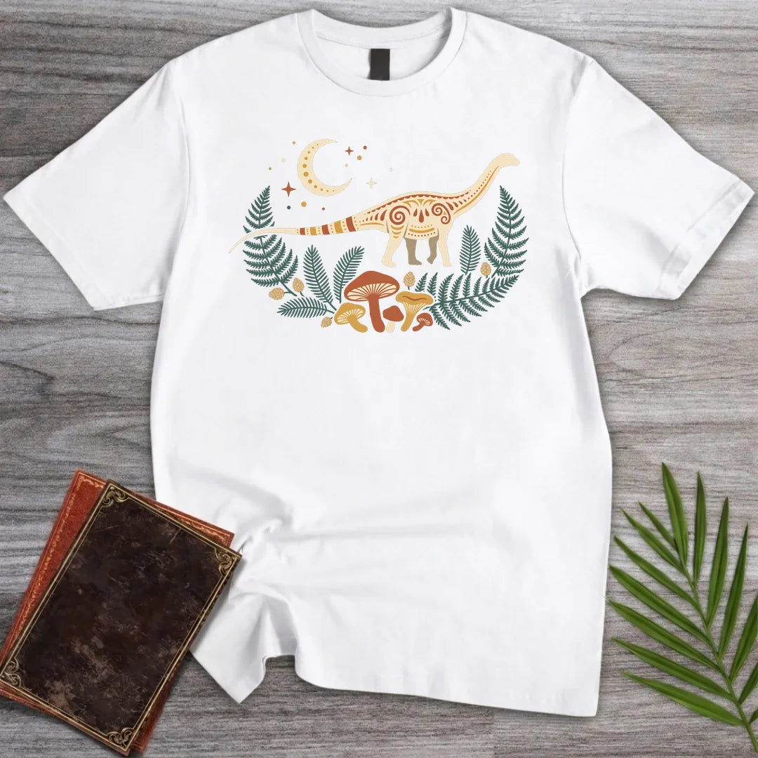 T-Shirt White / M Folk Moon Diplodocus T-Shirt