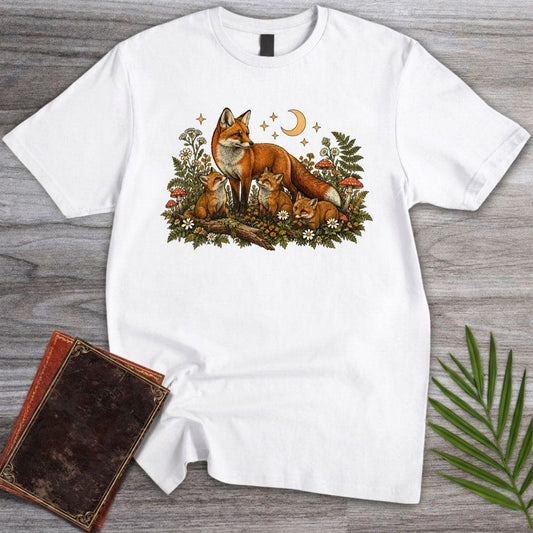 T-Shirt White / S Cottagecore Fox Family T-Shirt