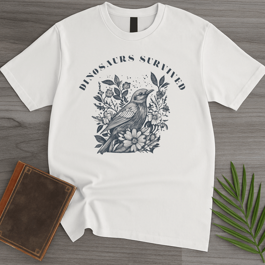 T-Shirt White / S Dinosaurs Survived Bird T-Shirt
