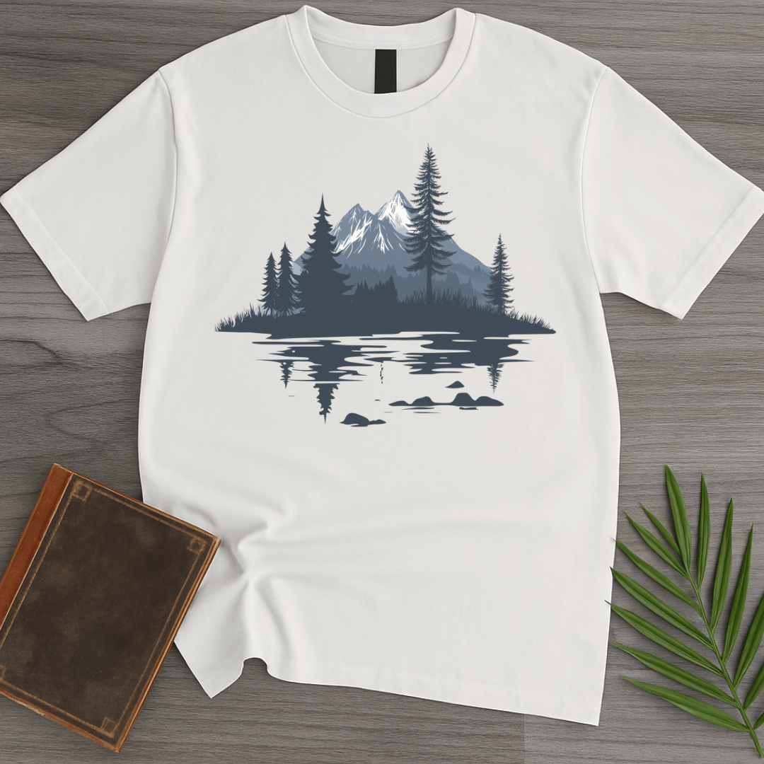 T-Shirt White / S Glacial Mountain Pine Landscape T-Shirt
