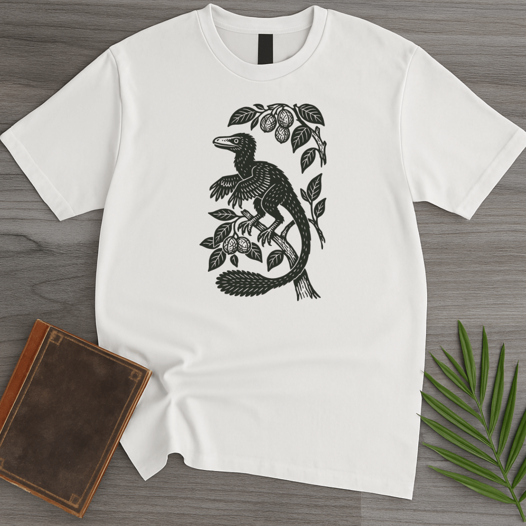 T-Shirt White / S Microraptor Among Leaves T-Shirt