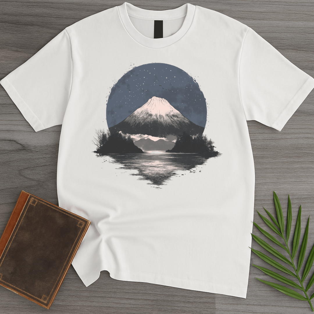 T-Shirt White / S Midnight Volcanic Lake Reflection T-Shirt