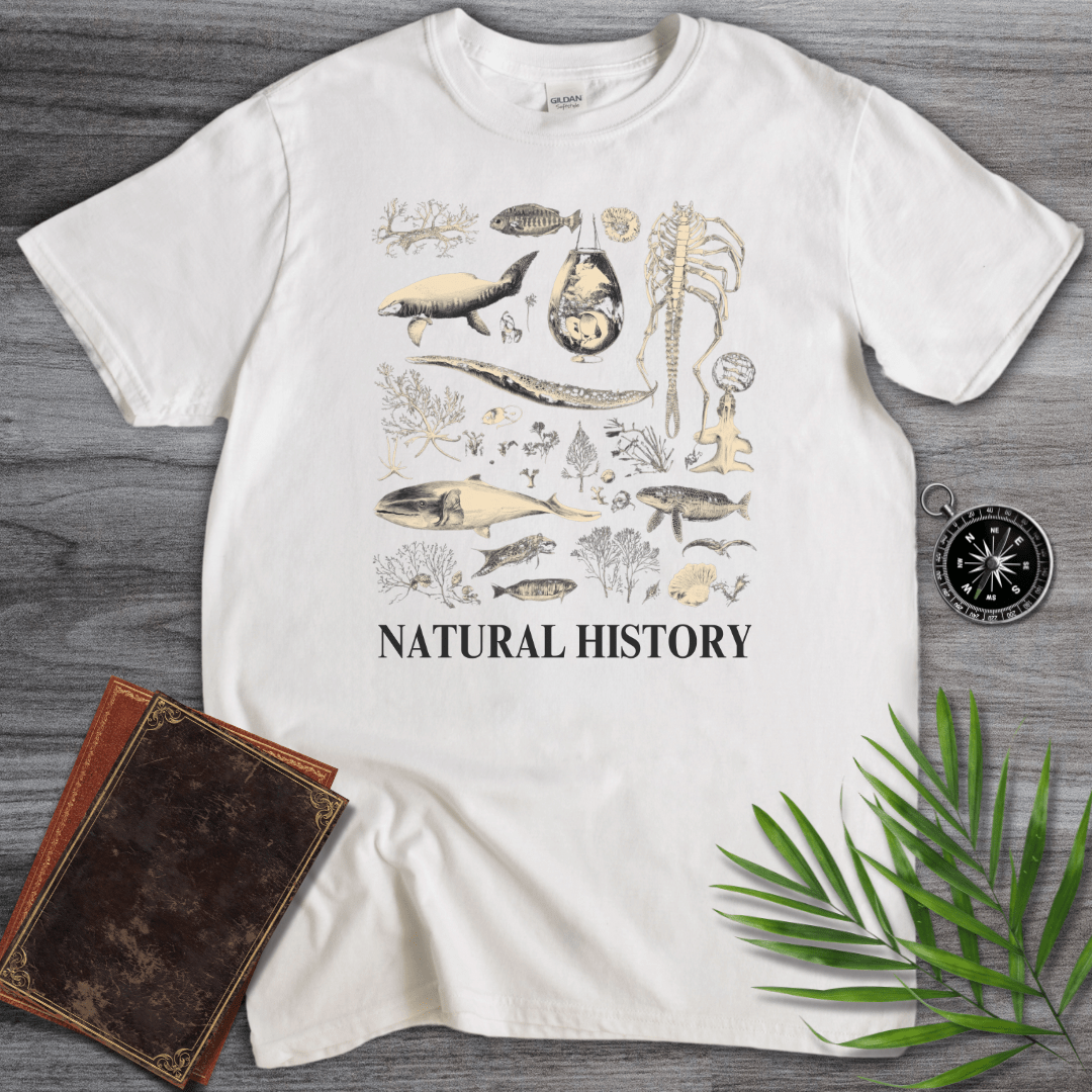 T-Shirt White / S Natural History T-Shirt: Prehistoric Fossils