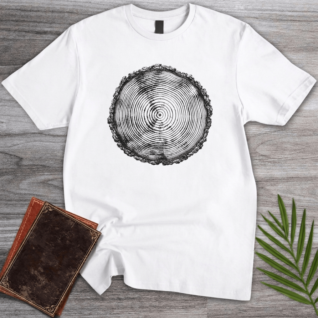 T-Shirt White / S Natural Time Tree Ring T-Shirt