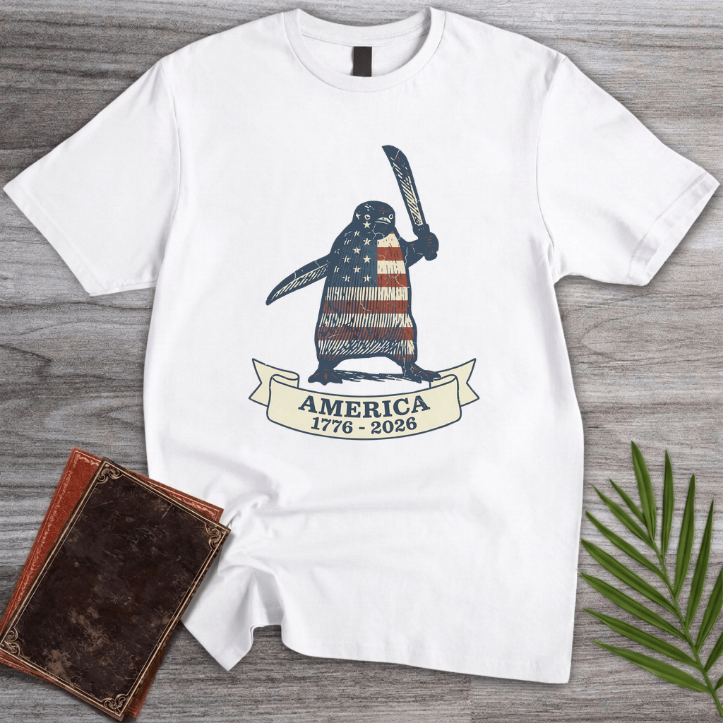 T-Shirt White / S Patriotic Penguin Americas 250th T-Shirt