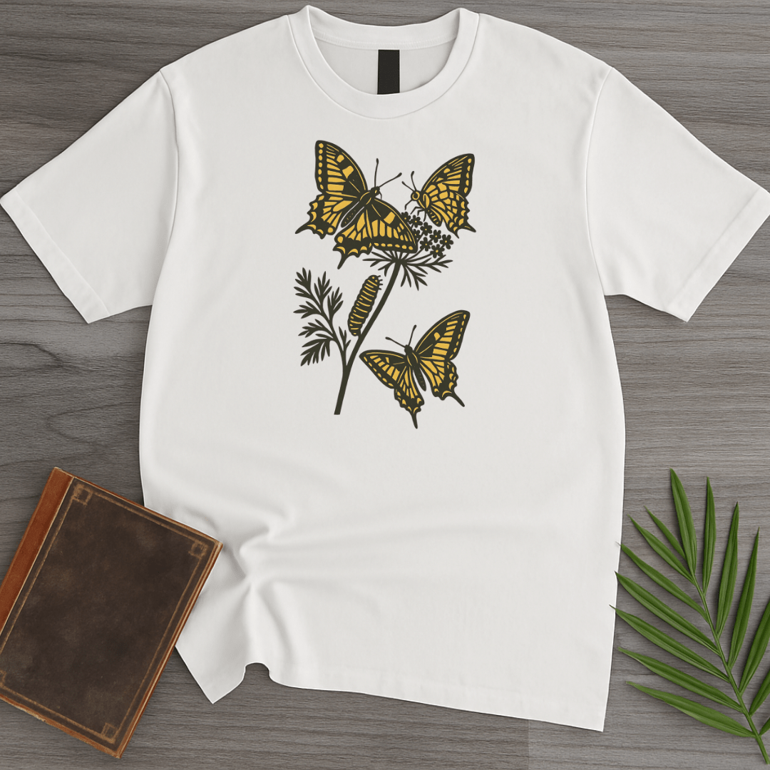 T-Shirt White / S Swallowtail Butterfly Life Cycle T-Shirt