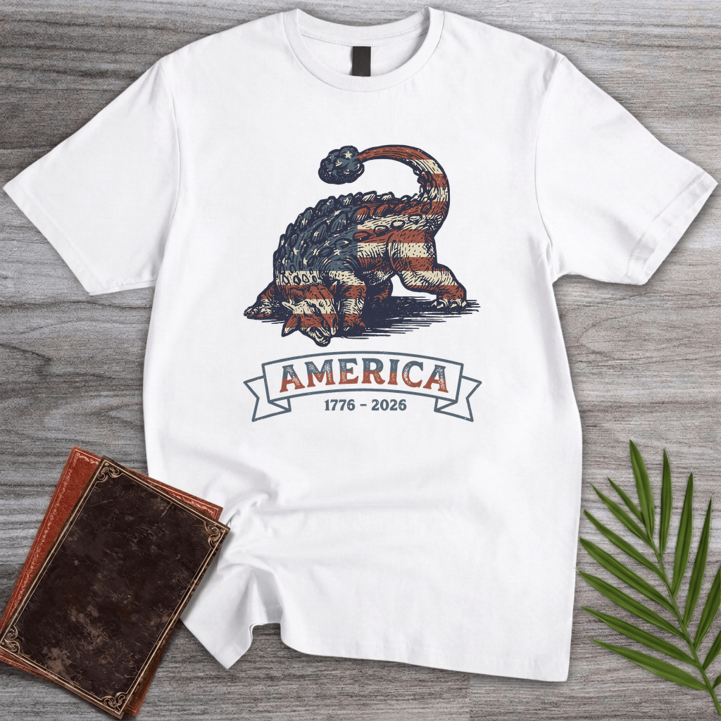 T-Shirt White / S Vintage Ankylosaurus Americas 250th T-Shirt