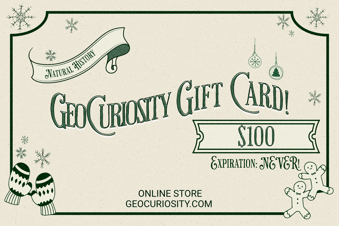 $100.00 GeoCuriosity Gift Card