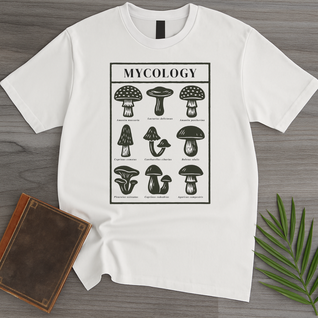 Vintage Mycology Mushroom Species T-Shirt