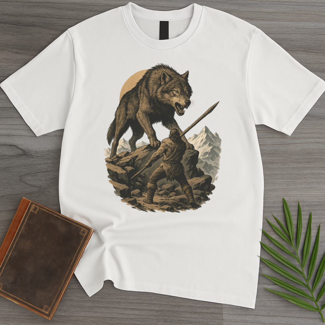 Pleistocene Dire Wolf Hunting T-Shirt