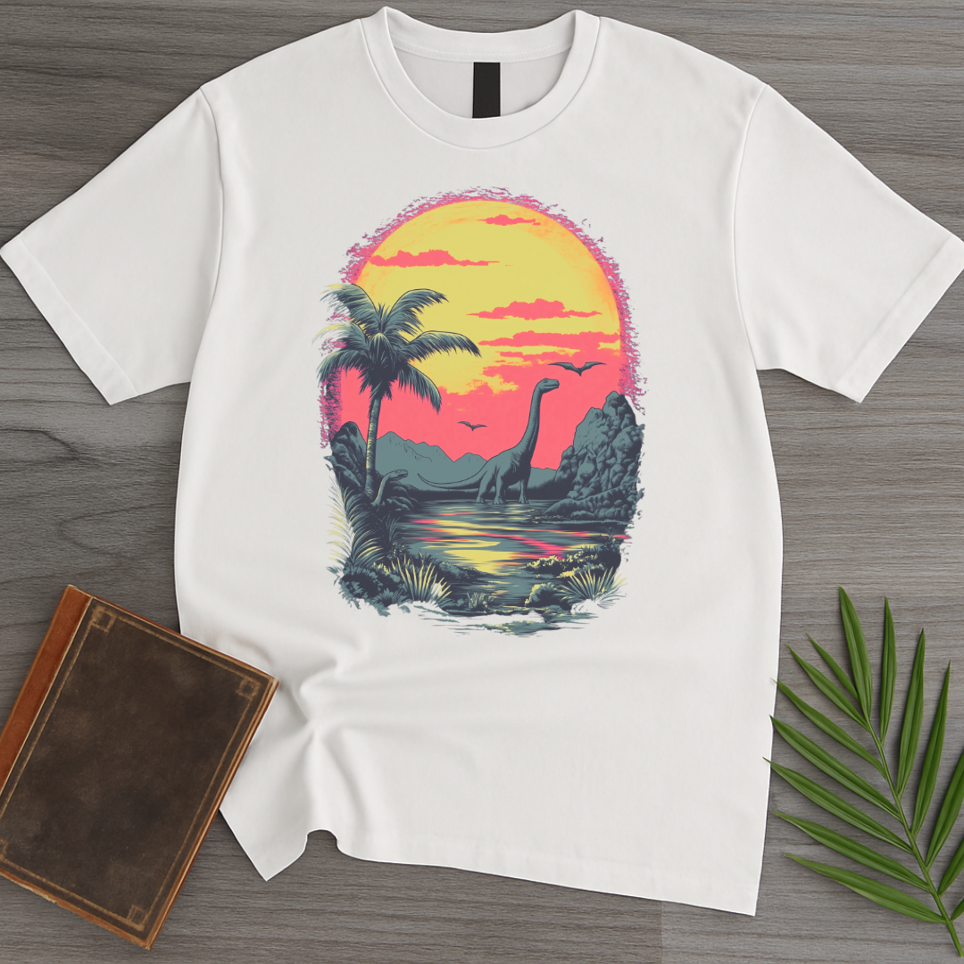 Retro Sunset 1980's Brachiosaurus T-Shirt