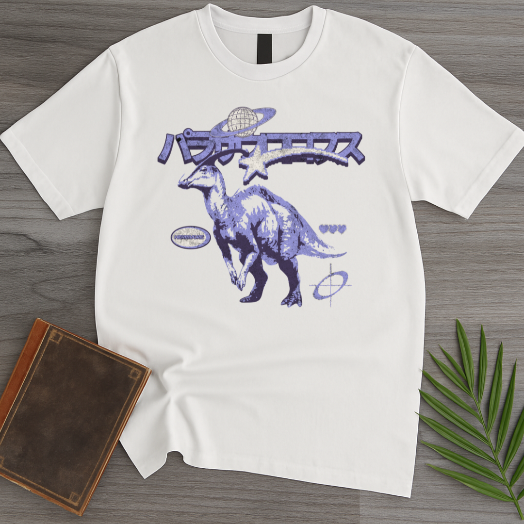 Old Vintage Japanese Parasaurolophus T-Shirt