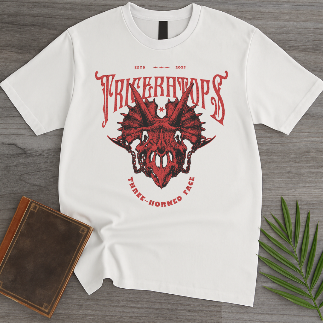 Gothic Three-Horned Face T-Shirt