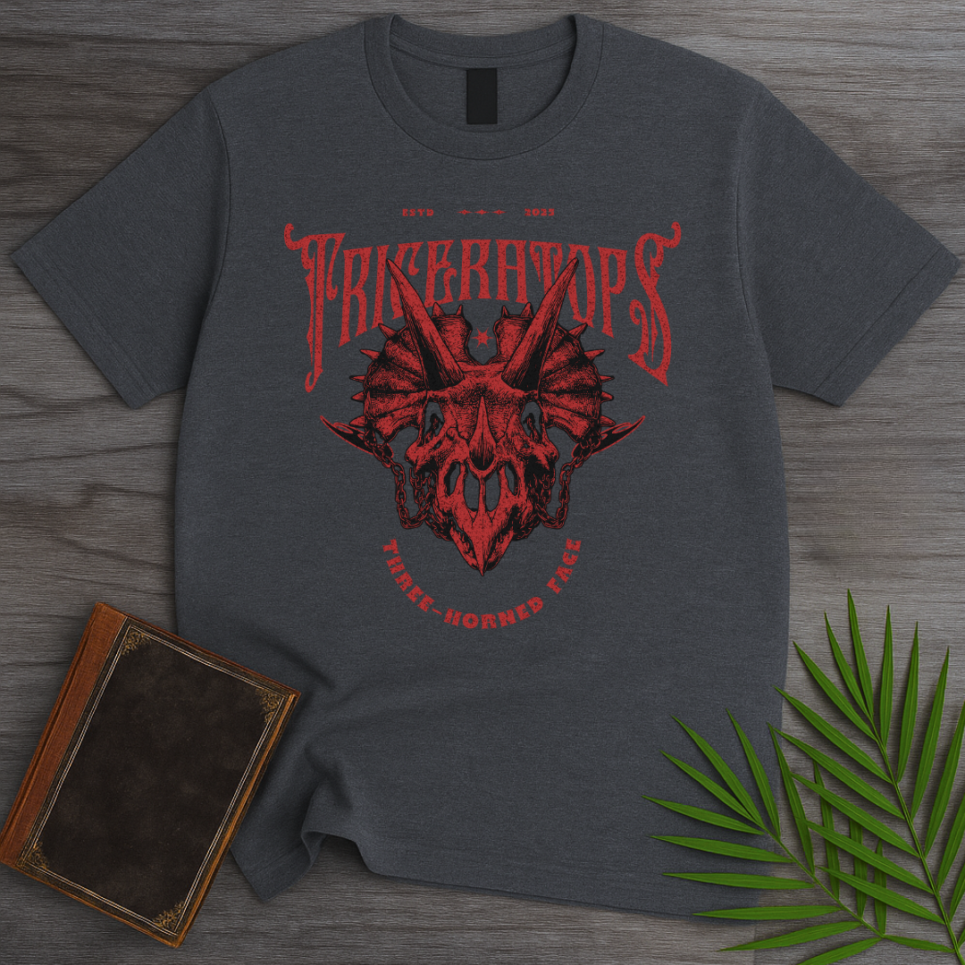 Gothic Three-Horned Face T-Shirt