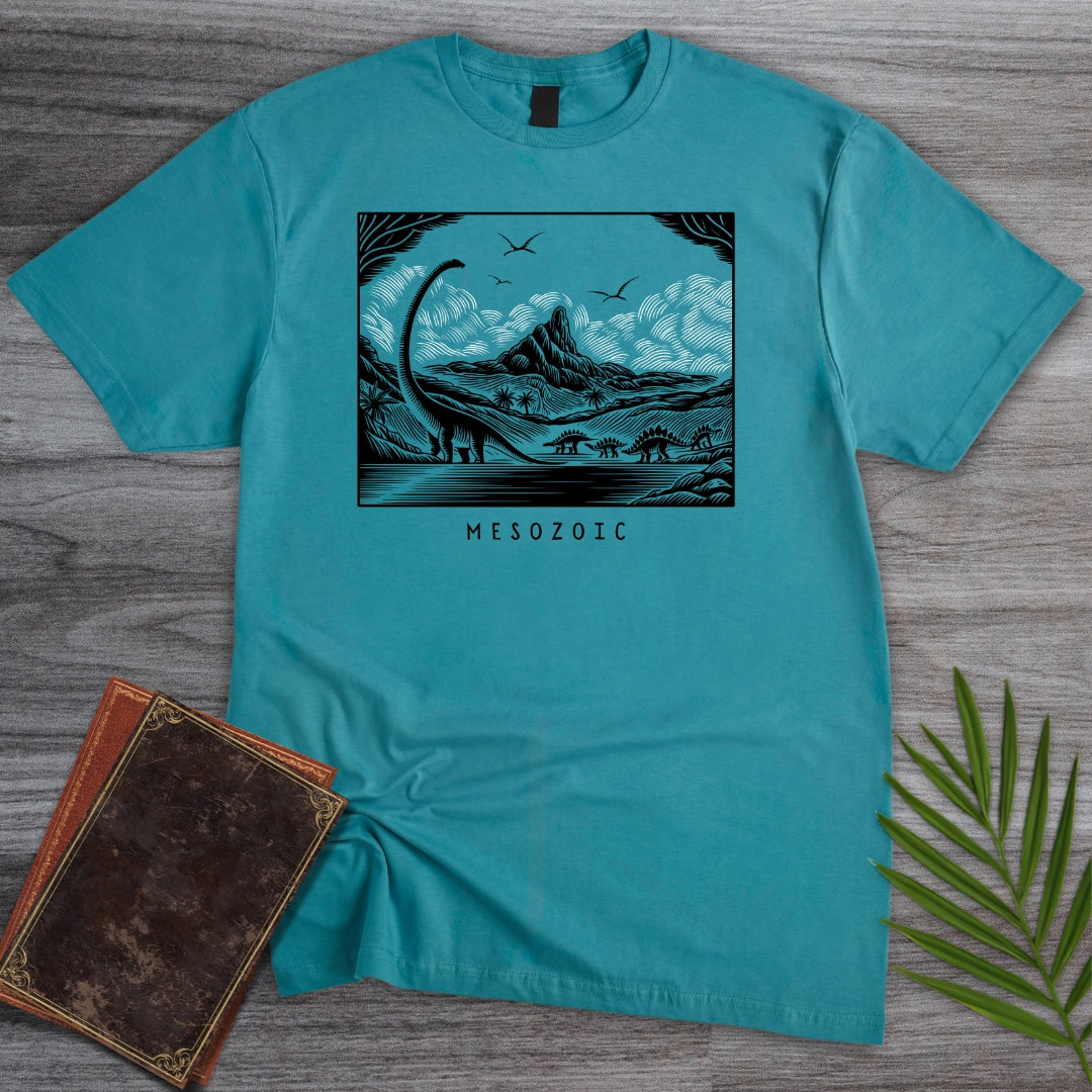 Into the Mesozoic Linocut T-Shirt