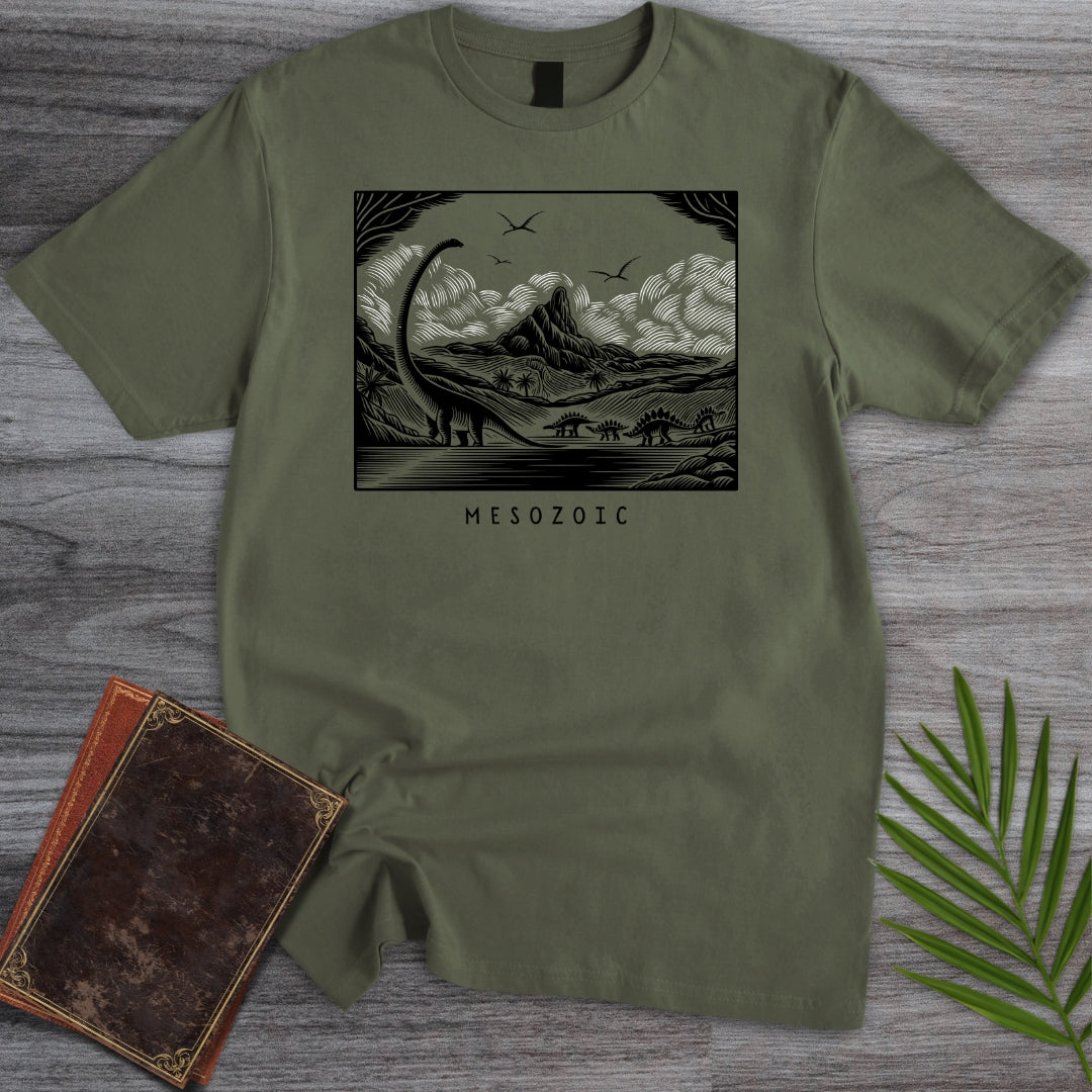 Into the Mesozoic Linocut T-Shirt