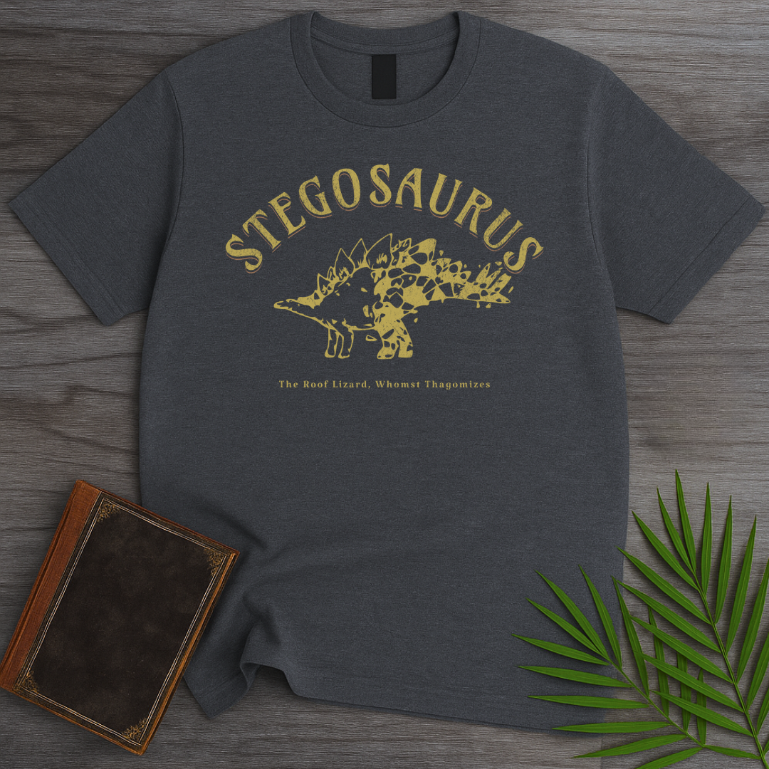Stegosaurus Whomst Thagomizes T-Shirt