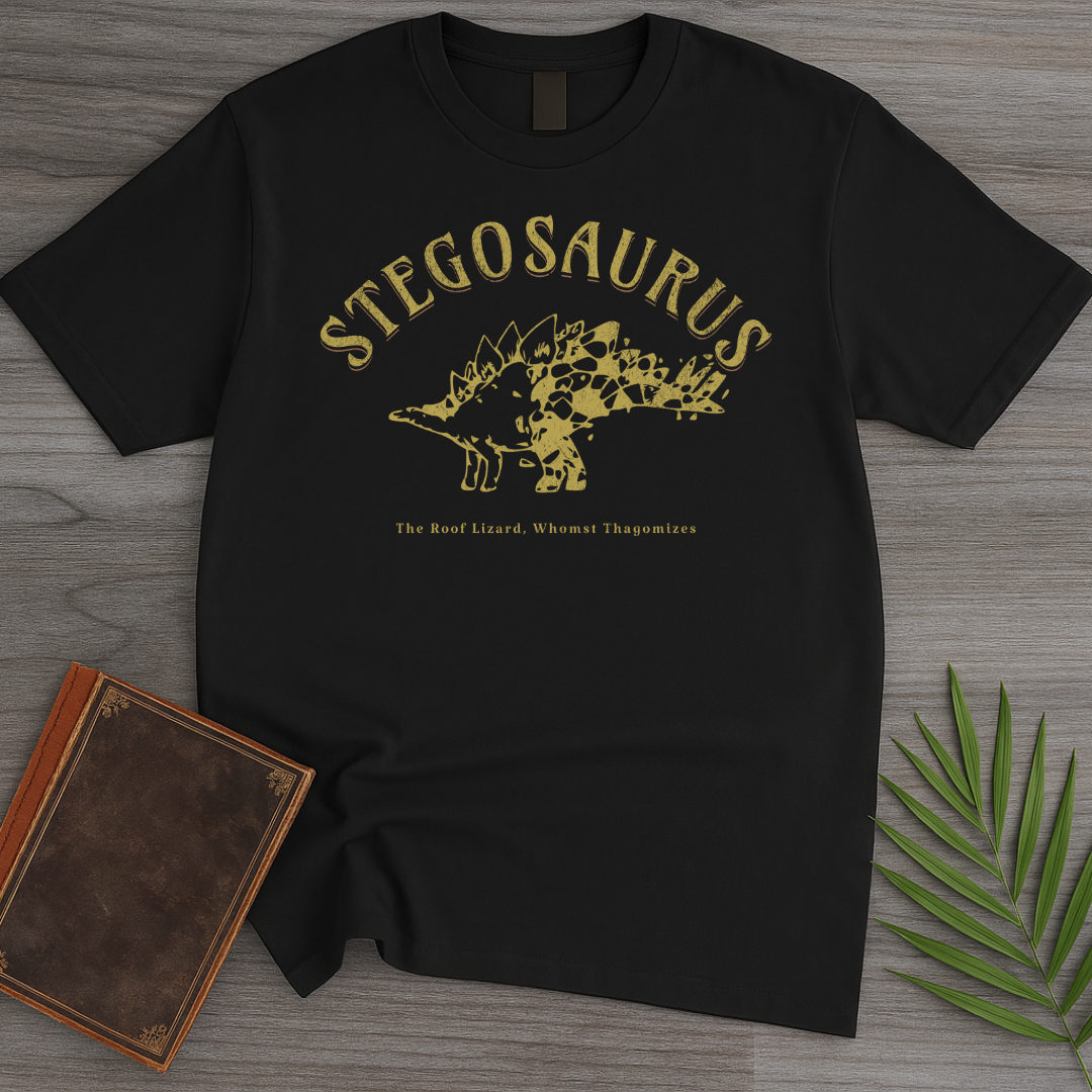 Stegosaurus Whomst Thagomizes T-Shirt