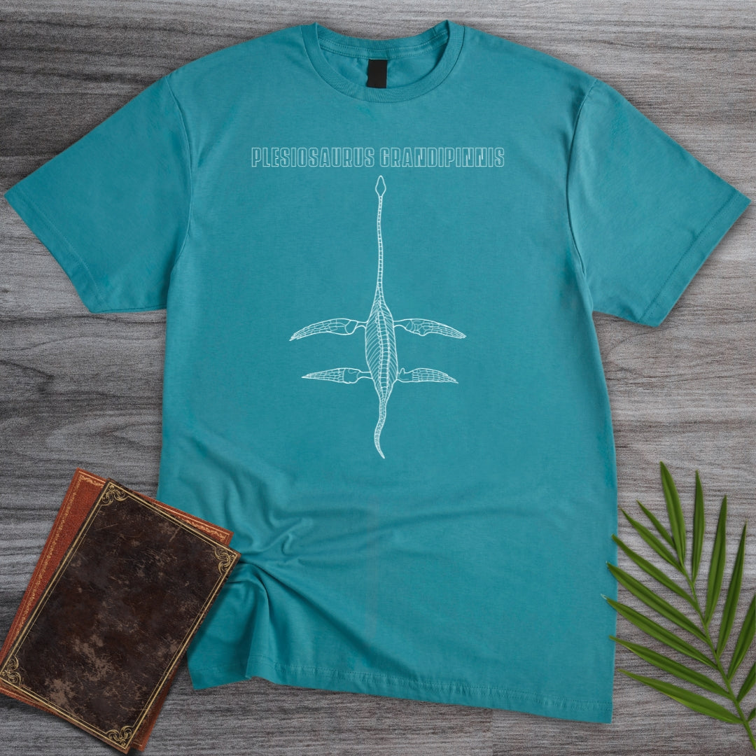 Plesiosaurus Grandipinnis Line Art T-Shirt