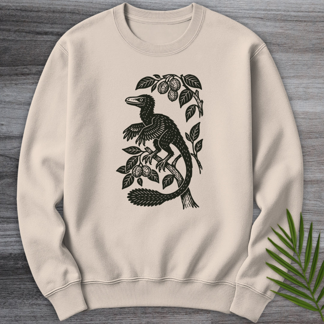 Microraptor Among Leaves Crewneck