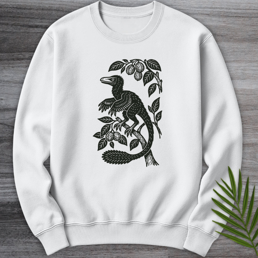 Microraptor Among Leaves Crewneck
