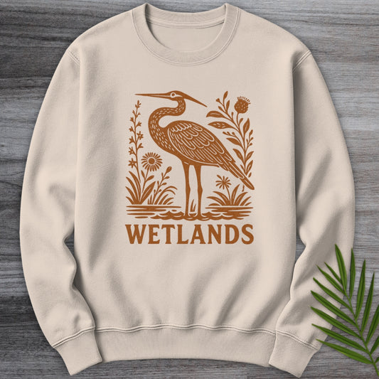 Wetland Heron Flora Crewneck