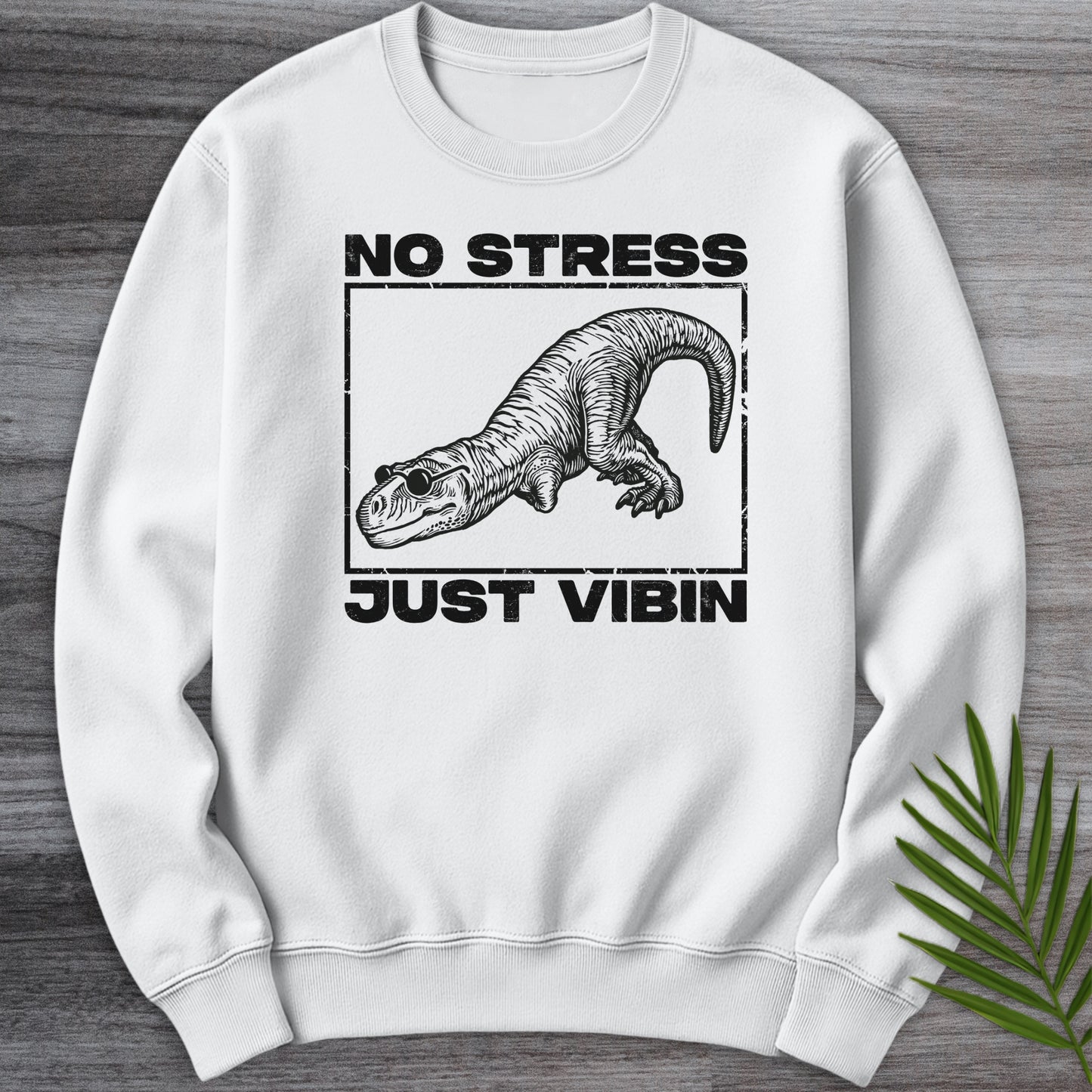 Distressed and No Stress Crewneck