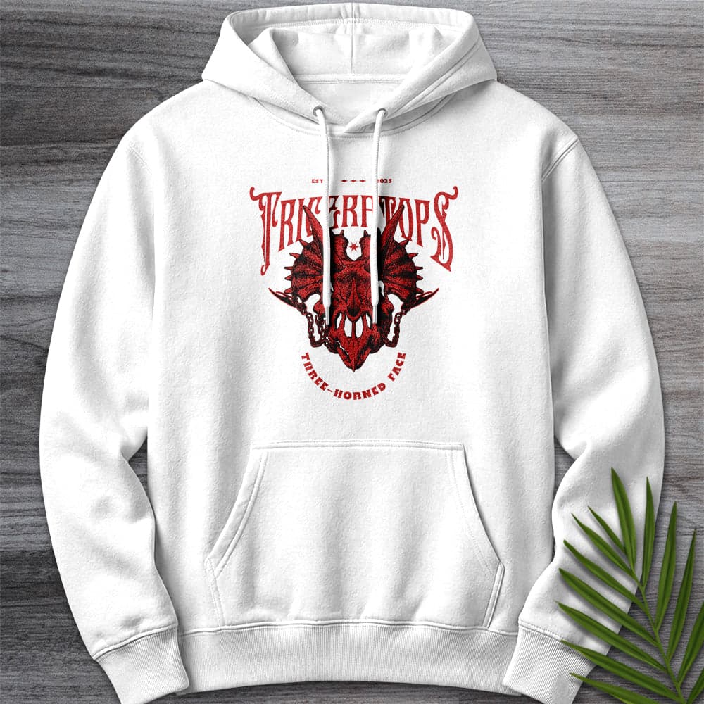 Hoodie XS / White Gothic Three-Horned Face Premium Hoodie
