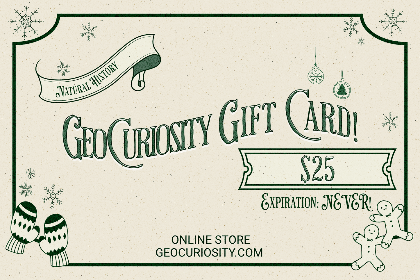 $25.00 GeoCuriosity Gift Card